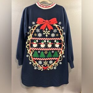 Vintage mock neck Christmas sweater long sleeve size m/l ugly Christmas granny